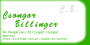 csongor billinger business card